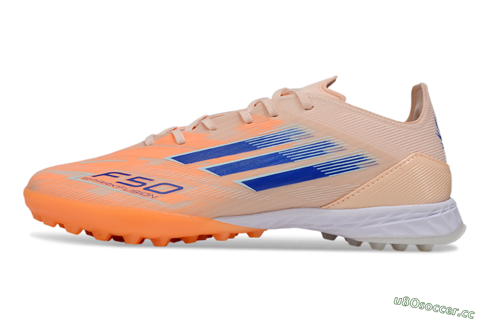Men's Adidas F50 Elite TF Artificial Turf Low-Tops Football Shoes - Orange/Blue/White 0