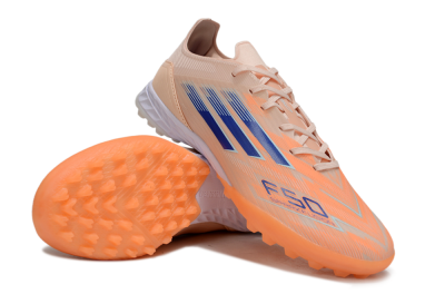 Men's Adidas F50 Elite TF Artificial Turf Low-Tops Football Shoes - Orange/Blue/White