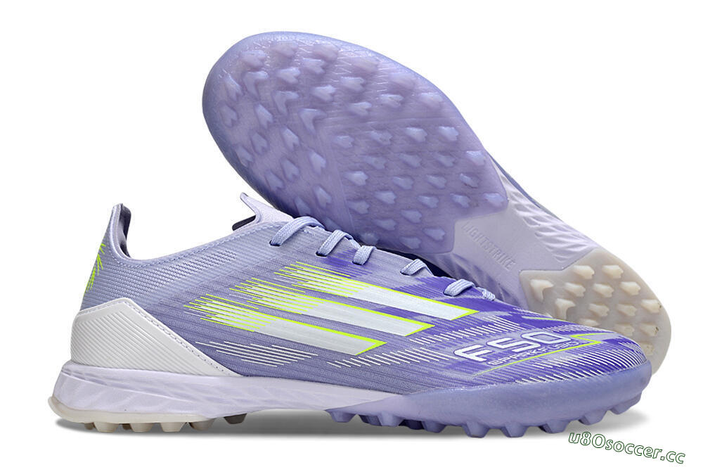 Men's Adidas F50 Elite TF Artificial Turf Low-Tops Football Shoes - Purple/Yellow/White 2