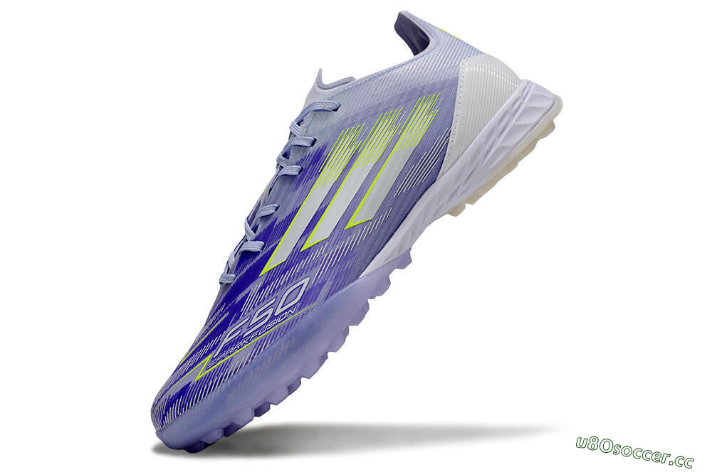 Men's Adidas F50 Elite TF Artificial Turf Low-Tops Football Shoes - Purple/Yellow/White 5