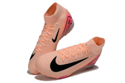 Unisex Nike Air Zoom Mercurial Superfly 10 Elite TF Artificial Turf High-Tops Football Shoes - Pink/Black/Red