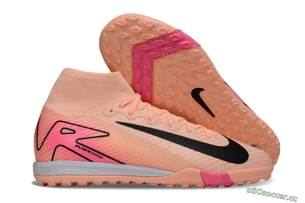 Unisex Nike Air Zoom Mercurial Superfly 10 Elite TF Artificial Turf High-Tops Football Shoes - Pink/Black/Red 2