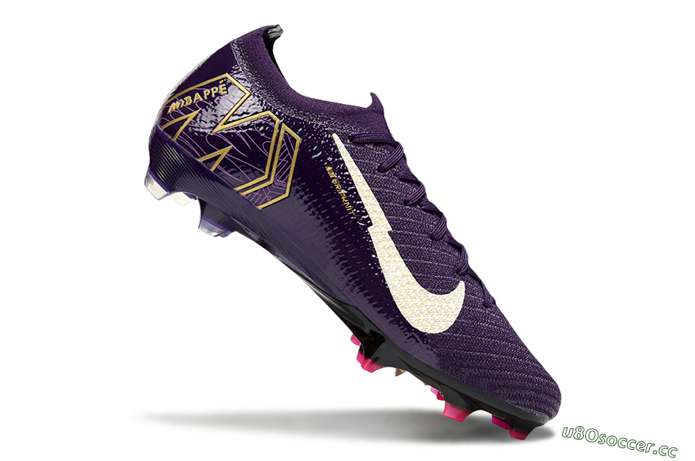 Men's Nike Air Zoom Mercurial Vapor 16 Elite FG Firm Ground Low-Tops Football Boots - Purple/White/Gold 5