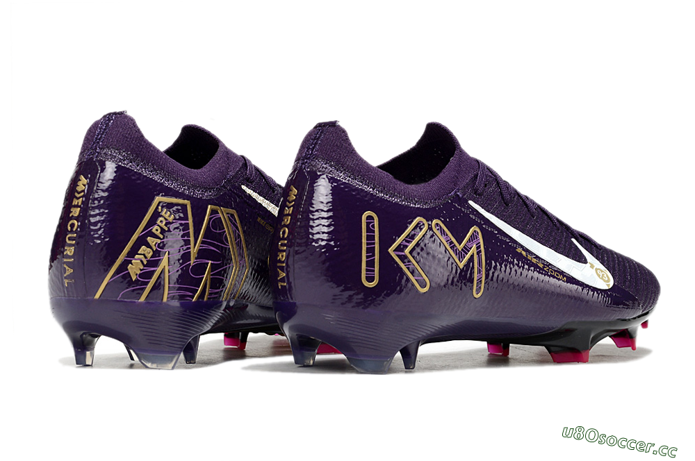 Men's Nike Air Zoom Mercurial Vapor 16 Elite FG Firm Ground Low-Tops Football Boots - Purple/White/Gold 7