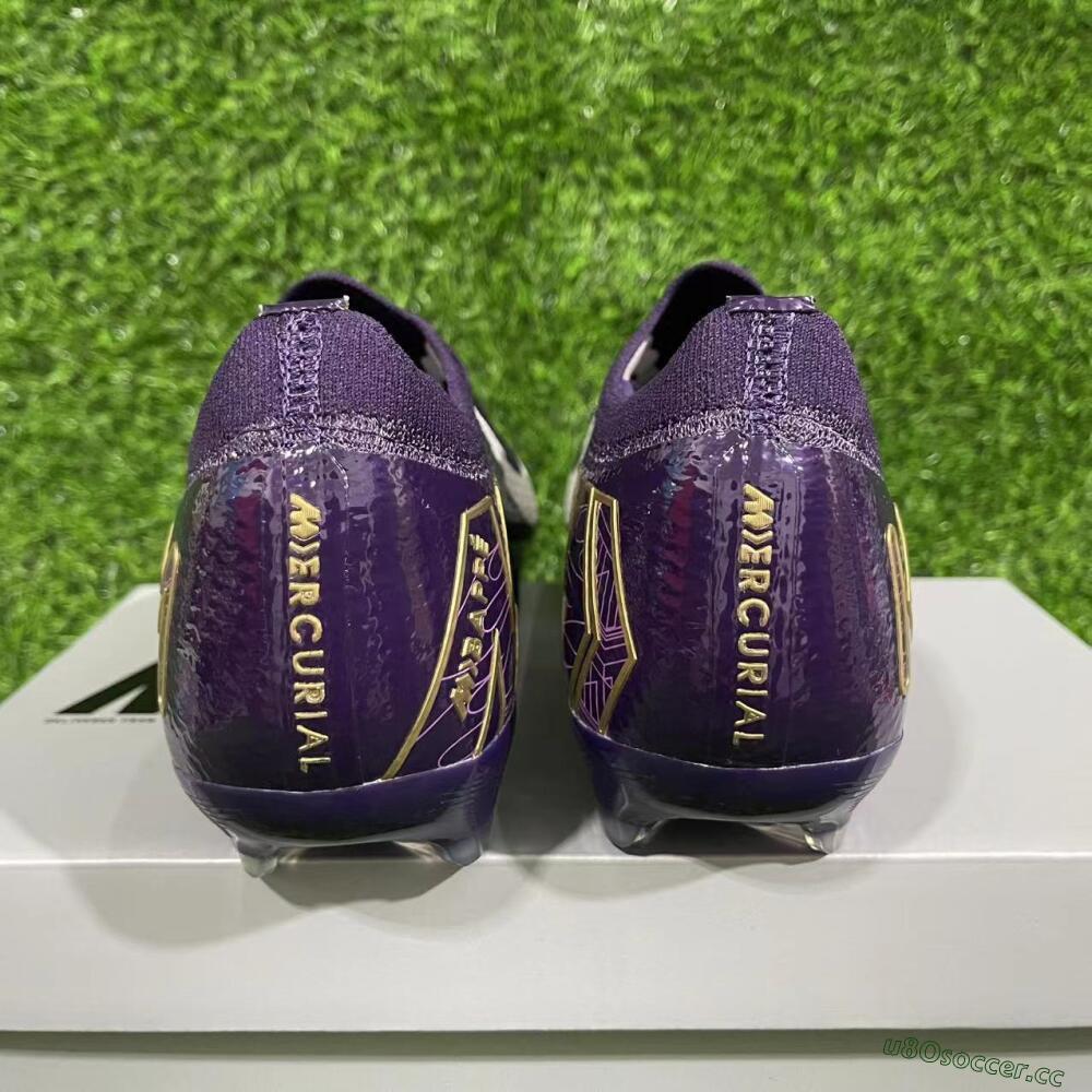 Men's Nike Air Zoom Mercurial Vapor 16 Elite FG Firm Ground Low-Tops Football Boots - Purple/White/Gold
