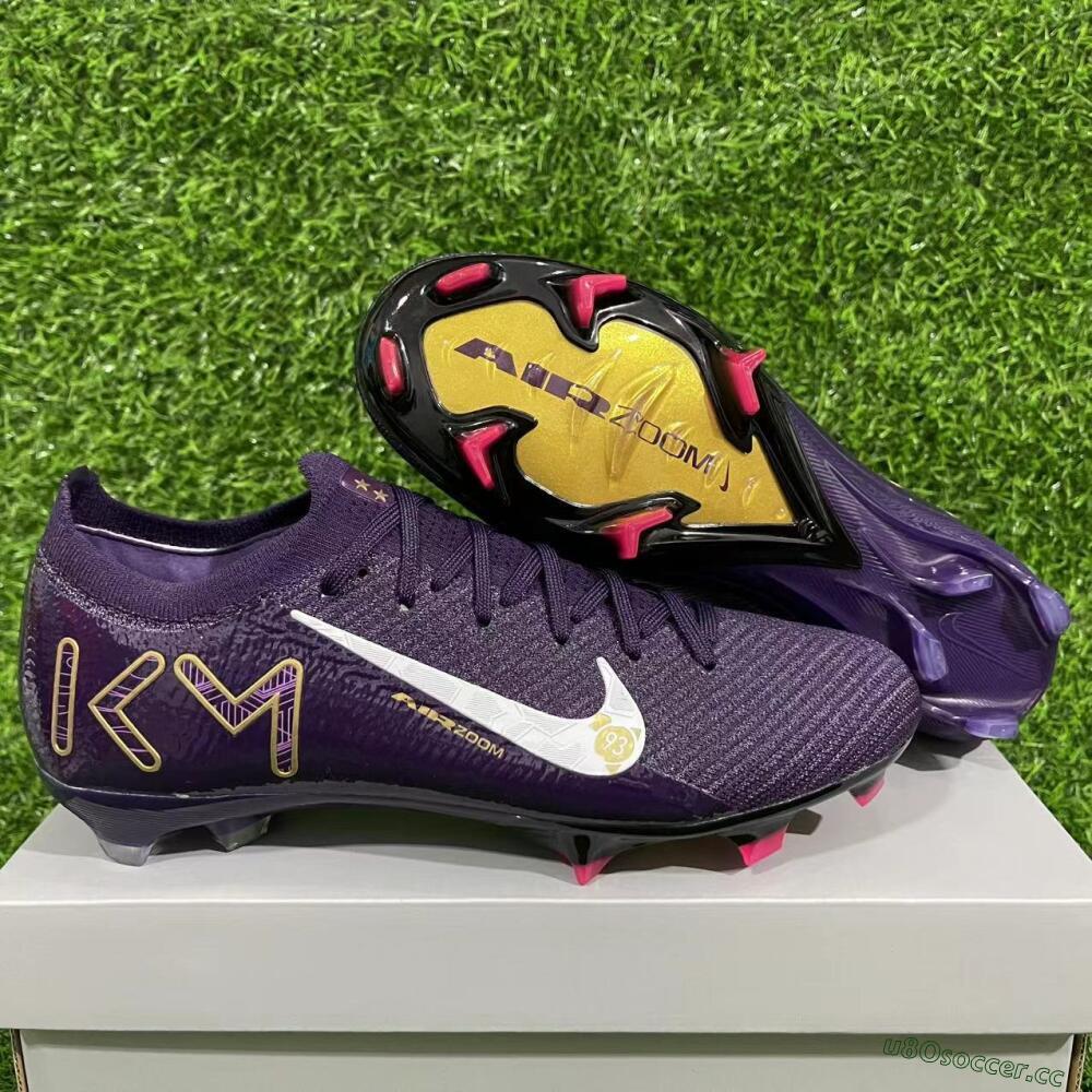 Men's Nike Air Zoom Mercurial Vapor 16 Elite FG Firm Ground Low-Tops Football Boots - Purple/White/Gold