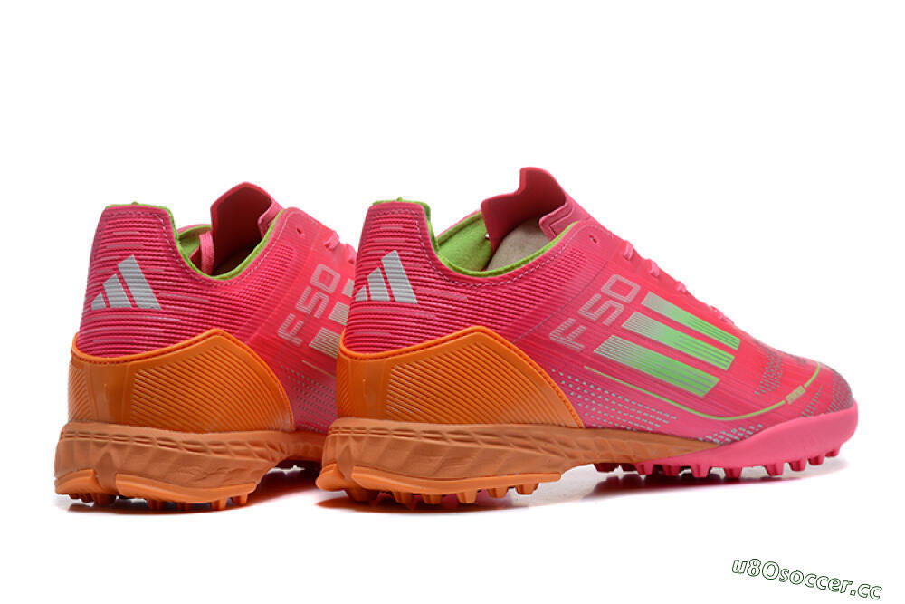 Unisex Adidas F50 Pro TF Artificial Turf Low-Tops Football Shoes - Red/Yellow/Orange 5