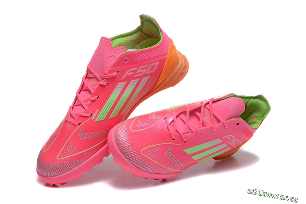 Unisex Adidas F50 Pro TF Artificial Turf Low-Tops Football Shoes - Red/Yellow/Orange 3