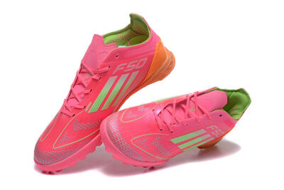 Unisex Adidas F50 Pro TF Artificial Turf Low-Tops Football Shoes - Red/Yellow/Orange