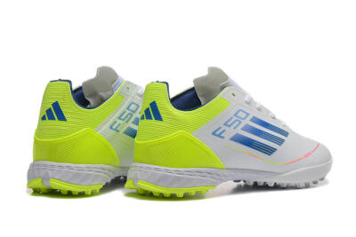 Unisex Adidas F50 Pro TF Artificial Turf Low-Tops Football Shoes - Grey/Blue/Yellow