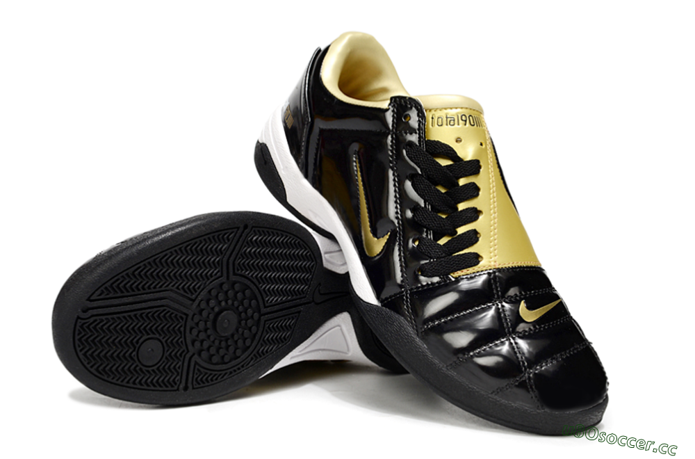 Men's Nike Total 90 III IC Indoor & Futsal Low-Tops Football Shoes - Black/Gold 4