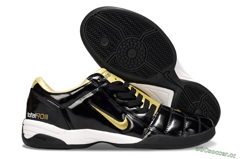 Men's Nike Total 90 III IC Indoor & Futsal Low-Tops Football Shoes - Black/Gold 2