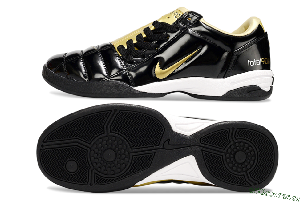 Men's Nike Total 90 III IC Indoor & Futsal Low-Tops Football Shoes - Black/Gold 1