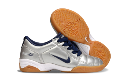 Kids Nike Total 90 III IC Indoor & Futsal Low-Tops Football Shoes - Silver/Blue