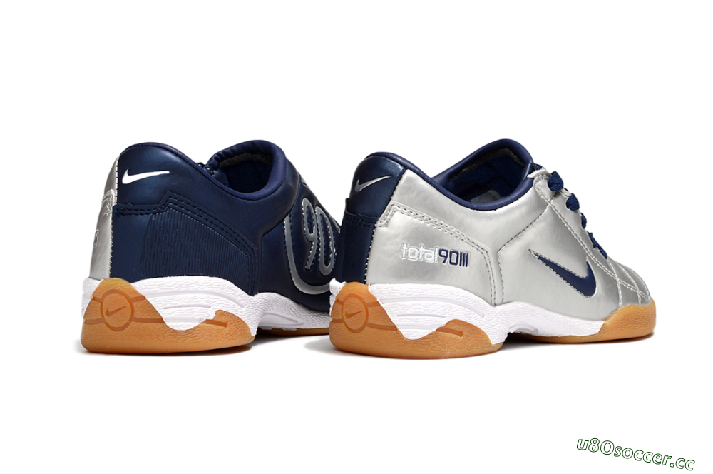 Kids Nike Total 90 III IC Indoor & Futsal Low-Tops Football Shoes - Silver/Blue 7