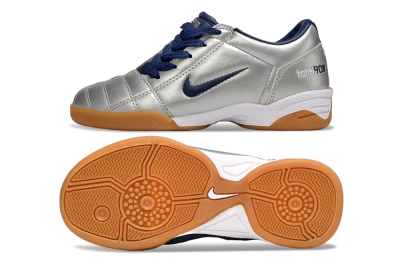 Kids Nike Total 90 III IC Indoor & Futsal Low-Tops Football Shoes - Silver/Blue