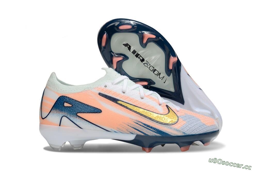 Kids Nike Air Zoom Mercurial Vapor 16 Elite FG Firm Ground Low-Tops Football Boots - Pink/Yellow/Blue 2