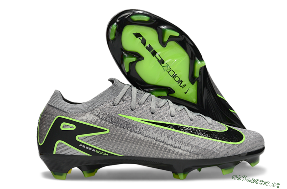 Men's Nike Air Zoom Mercurial Vapor 16 Elite FG Firm Ground Low-Tops Football Boots - Grey/Yellow/Black 2