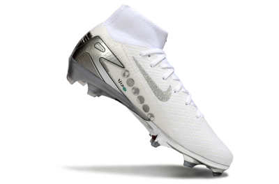 Unisex Nike Air Zoom Mercurial Superfly 10 Elite FG Firm Ground High-Tops Football Boots - Beige/White/Silver