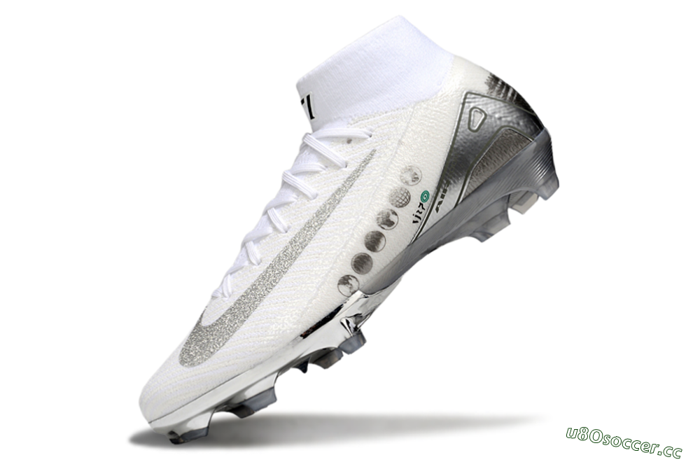 Unisex Nike Air Zoom Mercurial Superfly 10 Elite FG Firm Ground High-Tops Football Boots - Beige/White/Silver 6