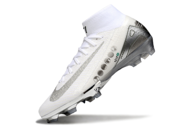 Unisex Nike Air Zoom Mercurial Superfly 10 Elite FG Firm Ground High-Tops Football Boots - Beige/White/Silver