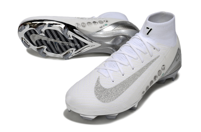 Unisex Nike Air Zoom Mercurial Superfly 10 Elite FG Firm Ground High-Tops Football Boots - Beige/White/Silver