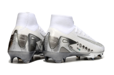Unisex Nike Air Zoom Mercurial Superfly 10 Elite FG Firm Ground High-Tops Football Boots - Beige/White/Silver