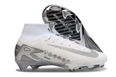 Unisex Nike Air Zoom Mercurial Superfly 10 Elite FG Firm Ground High-Tops Football Boots - Beige/White/Silver