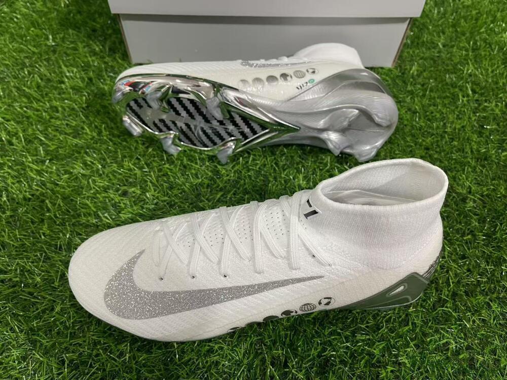 Unisex Nike Air Zoom Mercurial Superfly 10 Elite FG Firm Ground High-Tops Football Boots - Beige/White/Silver