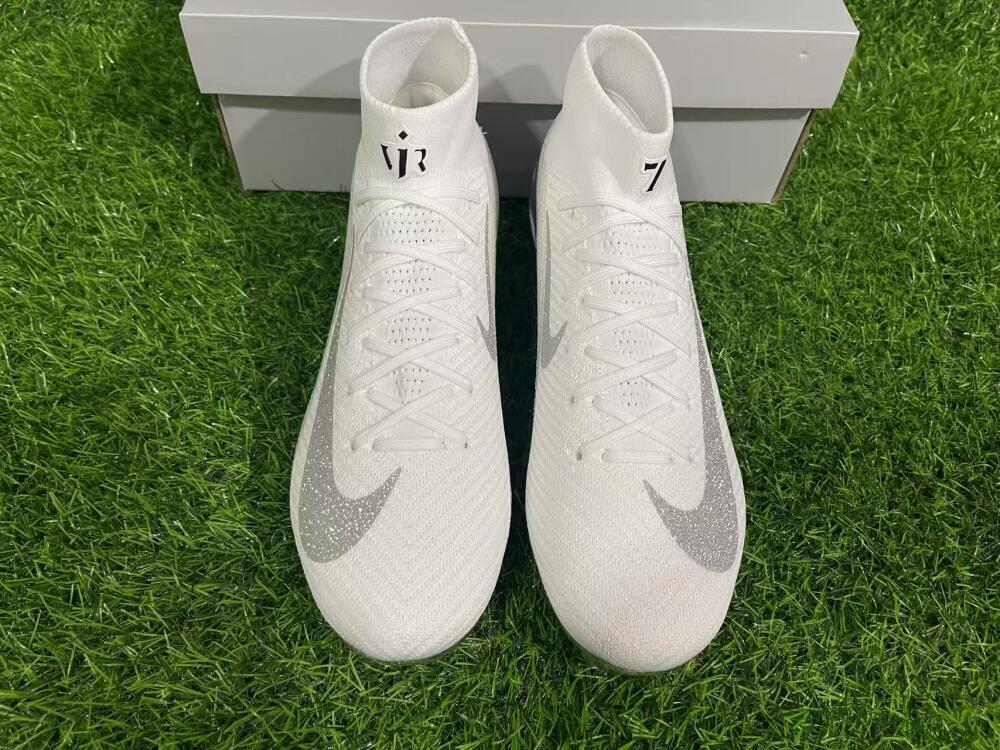 Unisex Nike Air Zoom Mercurial Superfly 10 Elite FG Firm Ground High-Tops Football Boots - Beige/White/Silver