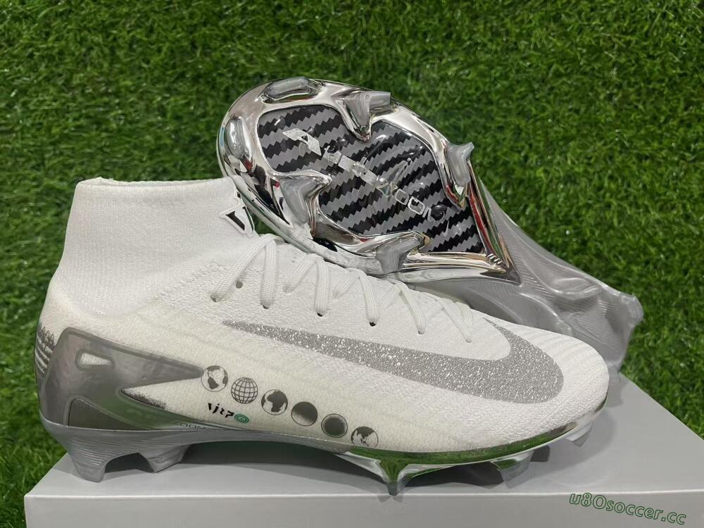 Unisex Nike Air Zoom Mercurial Superfly 10 Elite FG Firm Ground High-Tops Football Boots - Beige/White/Silver