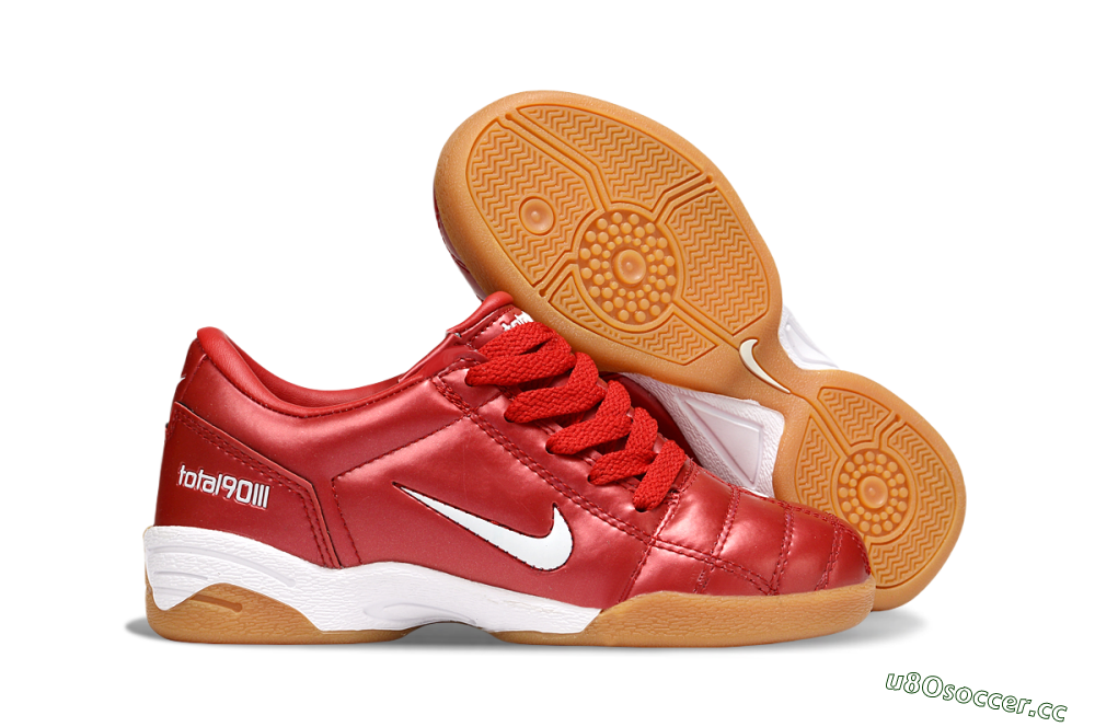 Kids Nike Total 90 III IC Indoor & Futsal Low-Tops Football Shoes - Red/White 2