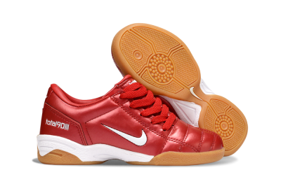 Kids Nike Total 90 III IC Indoor & Futsal Low-Tops Football Shoes - Red/White