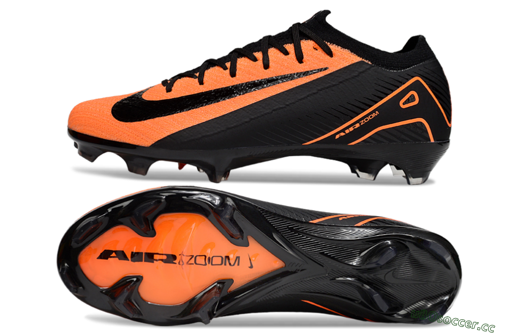 Men's Nike Air Zoom Mercurial Vapor 16 Elite FG Firm Ground Low-Tops Football Boots - Orange/Black 1