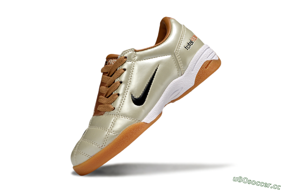Kids Nike Total 90 III IC Indoor & Futsal Low-Tops Football Shoes - Beige/Black/White 5