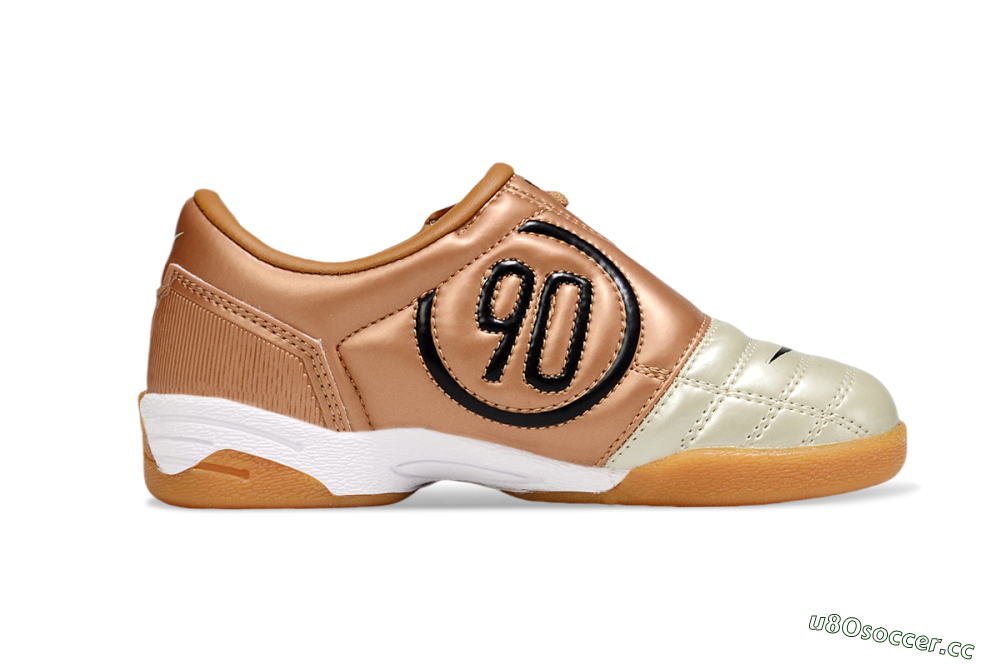 Kids Nike Total 90 III IC Indoor & Futsal Low-Tops Football Shoes - Beige/Black/White 7