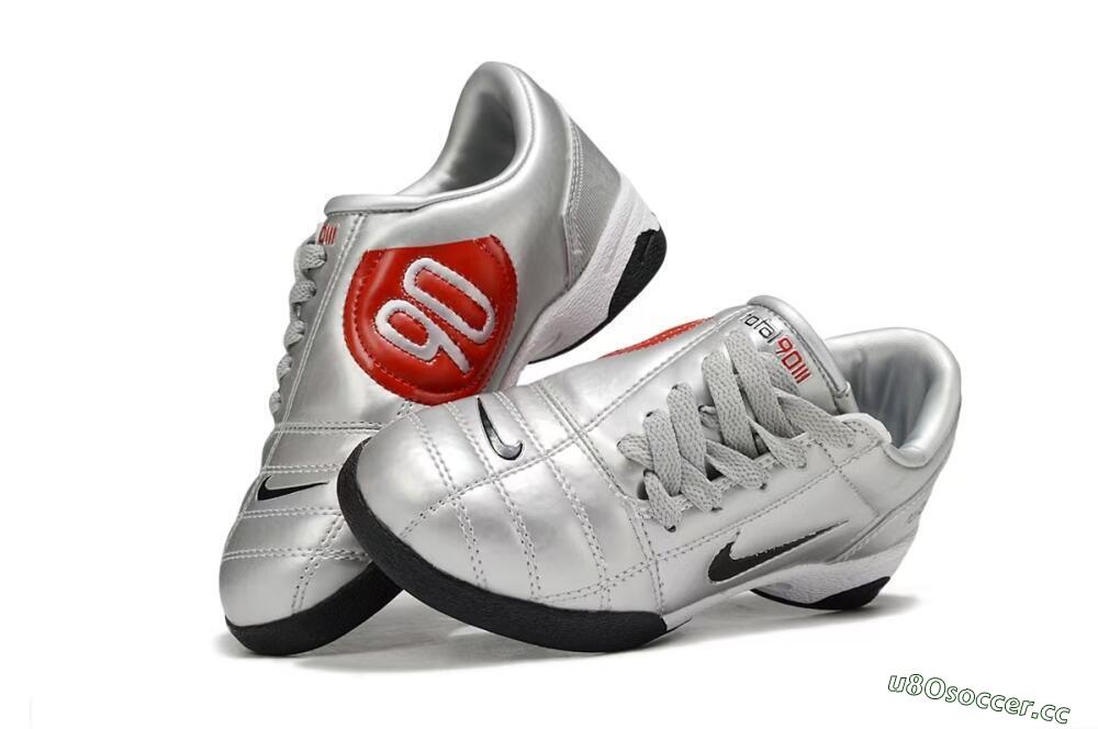 Kids Nike Total 90 III IC Indoor & Futsal Low-Tops Football Shoes - Silver/Black/White 3