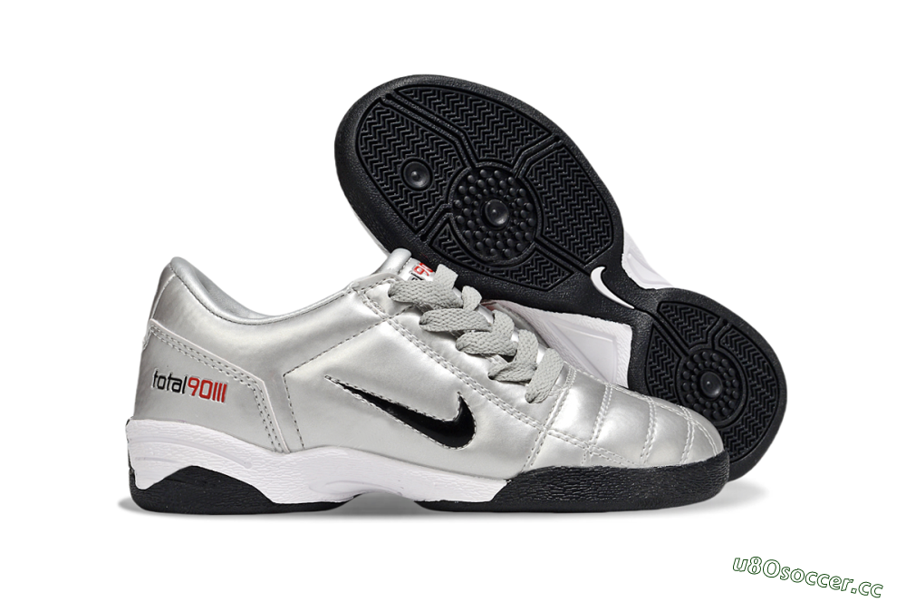 Kids Nike Total 90 III IC Indoor & Futsal Low-Tops Football Shoes - Silver/Black/White 2