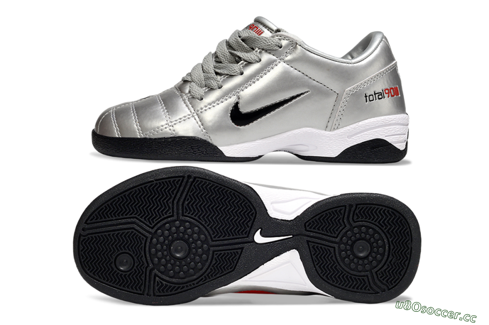 Kids Nike Total 90 III IC Indoor & Futsal Low-Tops Football Shoes - Silver/Black/White 1