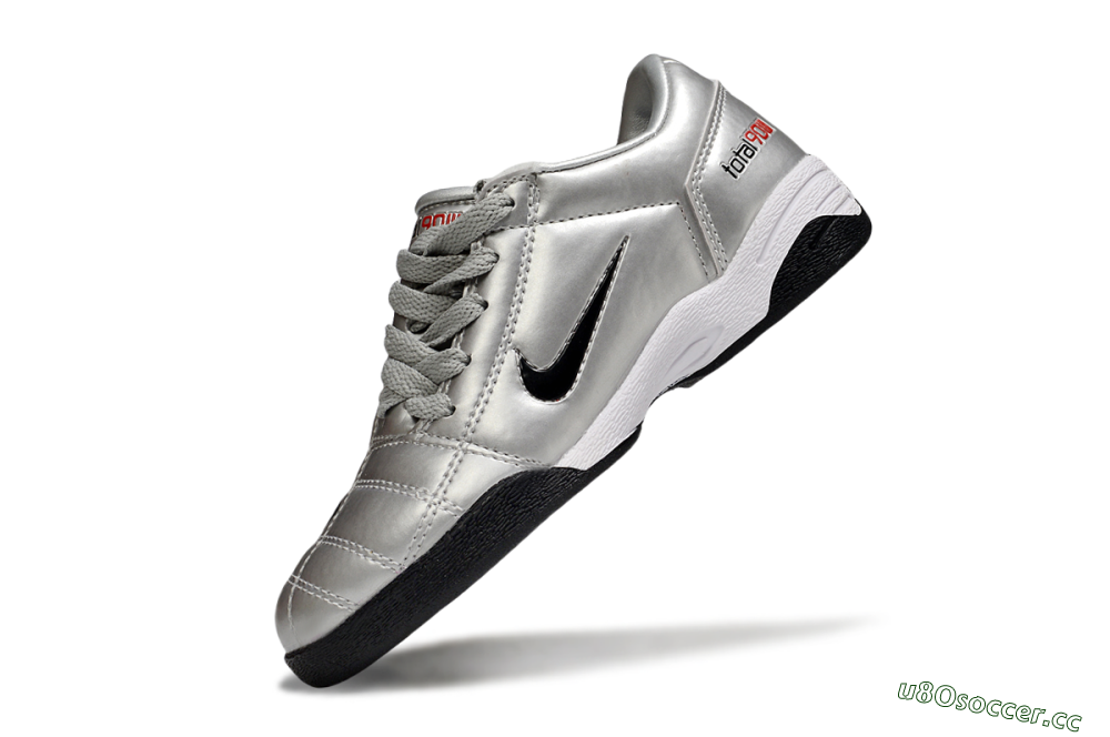 Kids Nike Total 90 III IC Indoor & Futsal Low-Tops Football Shoes - Silver/Black/White 5