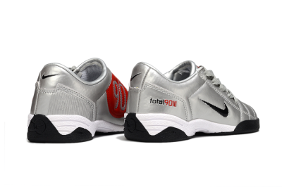 Kids Nike Total 90 III IC Indoor & Futsal Low-Tops Football Shoes - Silver/Black/White