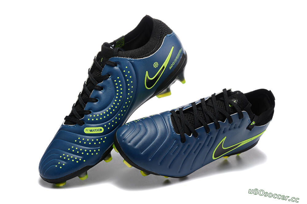 Men's Nike Tiempo Legend 10 Elite FG Firm Ground Low-Tops Football Boots - Blue/Black/Yellow 6
