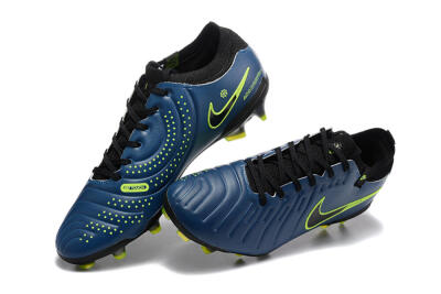Men's Nike Tiempo Legend 10 Elite FG Firm Ground Low-Tops Football Boots - Blue/Black/Yellow