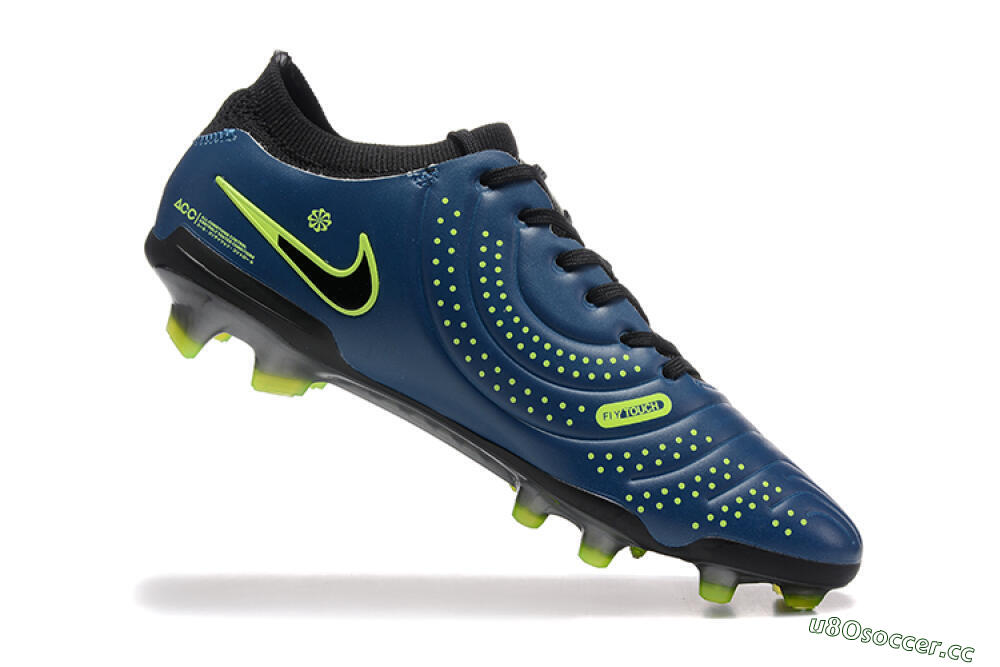 Men's Nike Tiempo Legend 10 Elite FG Firm Ground Low-Tops Football Boots - Blue/Black/Yellow 7