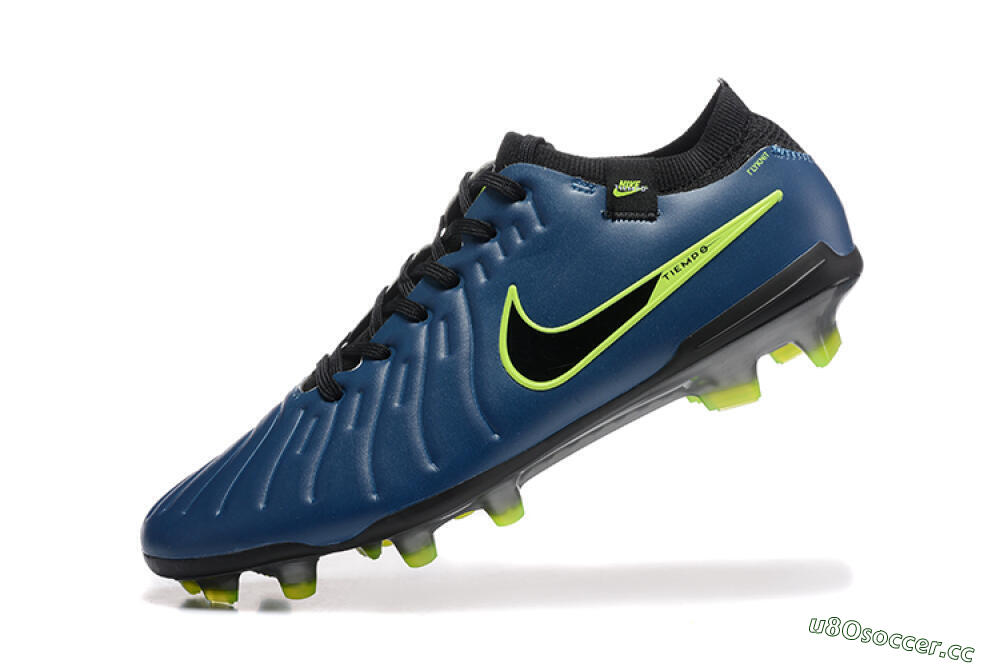Men's Nike Tiempo Legend 10 Elite FG Firm Ground Low-Tops Football Boots - Blue/Black/Yellow 8