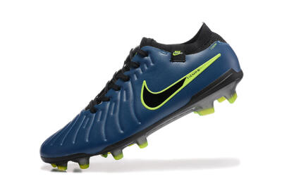 Men's Nike Tiempo Legend 10 Elite FG Firm Ground Low-Tops Football Boots - Blue/Black/Yellow