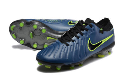 Men's Nike Tiempo Legend 10 Elite FG Firm Ground Low-Tops Football Boots - Blue/Black/Yellow