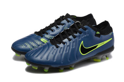 Men's Nike Tiempo Legend 10 Elite FG Firm Ground Low-Tops Football Boots - Blue/Black/Yellow