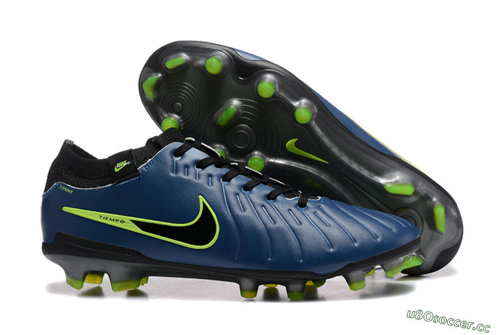 Men's Nike Tiempo Legend 10 Elite FG Firm Ground Low-Tops Football Boots - Blue/Black/Yellow 2