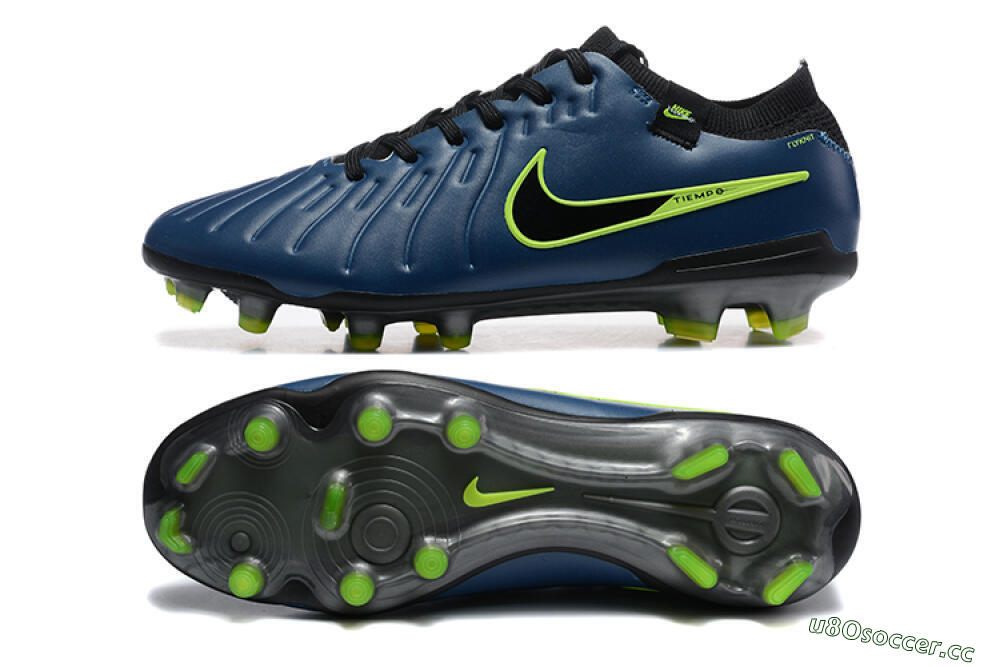 Men's Nike Tiempo Legend 10 Elite FG Firm Ground Low-Tops Football Boots - Blue/Black/Yellow 1